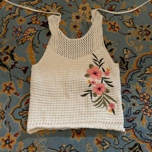 White crochet crop top